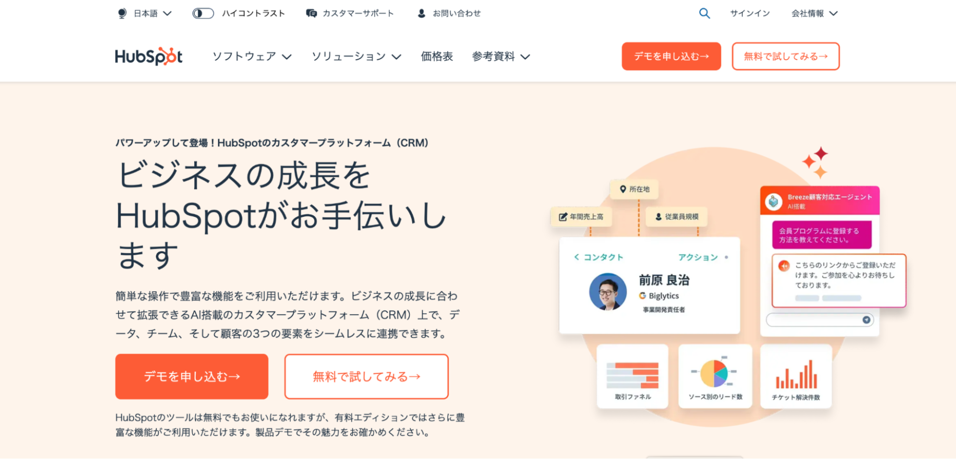 リードナーチャリングツールのHubSpot