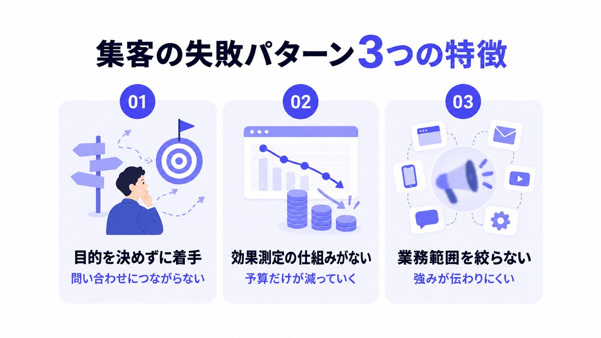 集客の失敗パターンに共通する3つの特徴