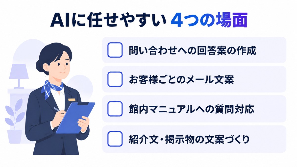 AIに任せやすい4つの場面