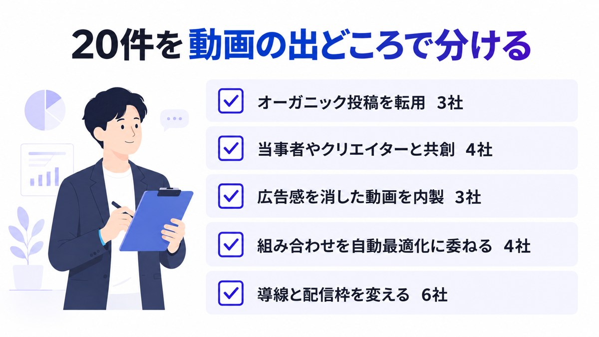 20件を動画の出どころで分ける