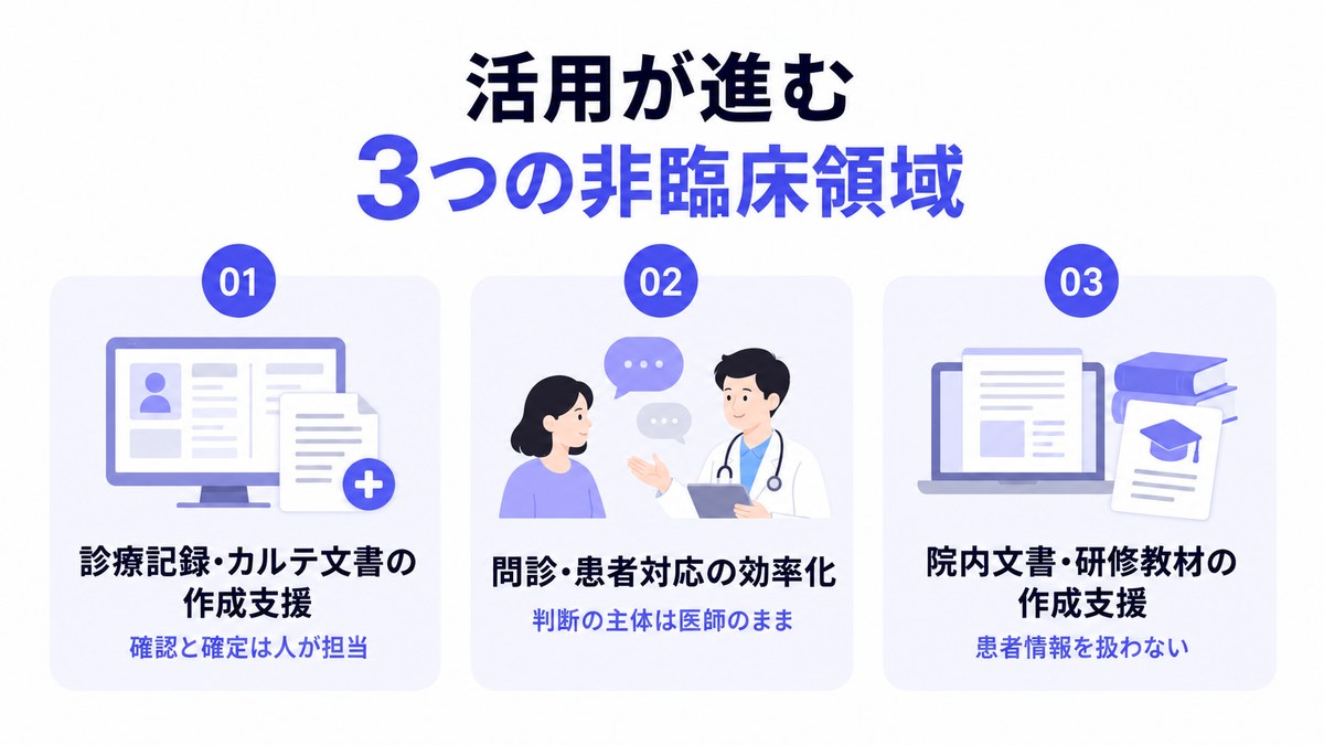 医療分野で生成AIの活用が進む3つの非臨床領域