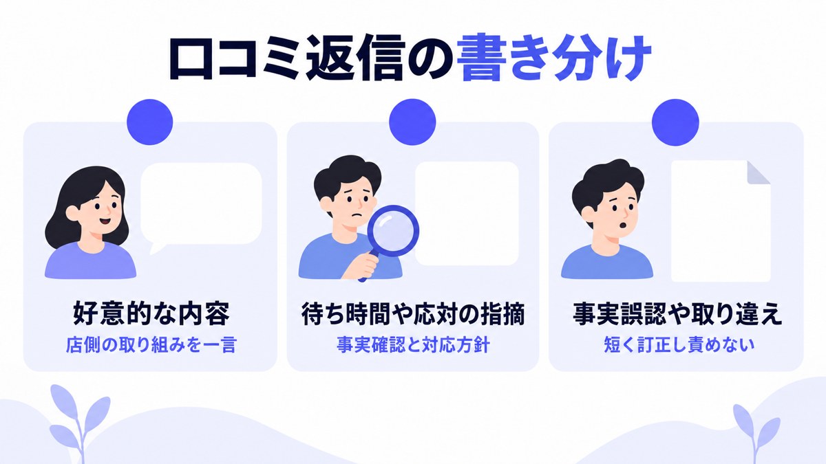 口コミ返信の書き分け