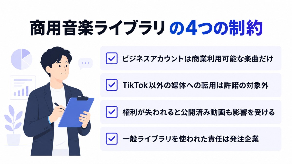 商用音楽ライブラリの4つの制約