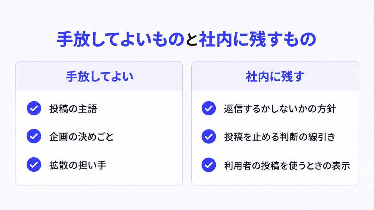 手放してよいものと社内に残すもの