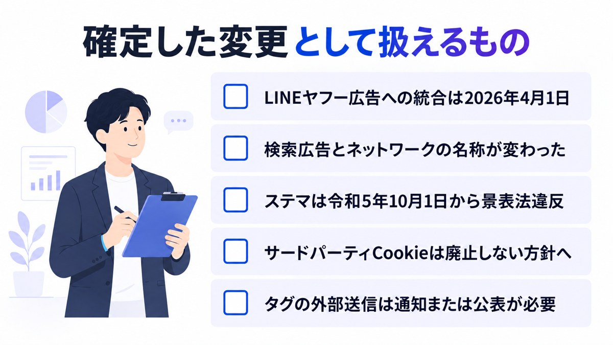 確定した変更として扱えるもの
