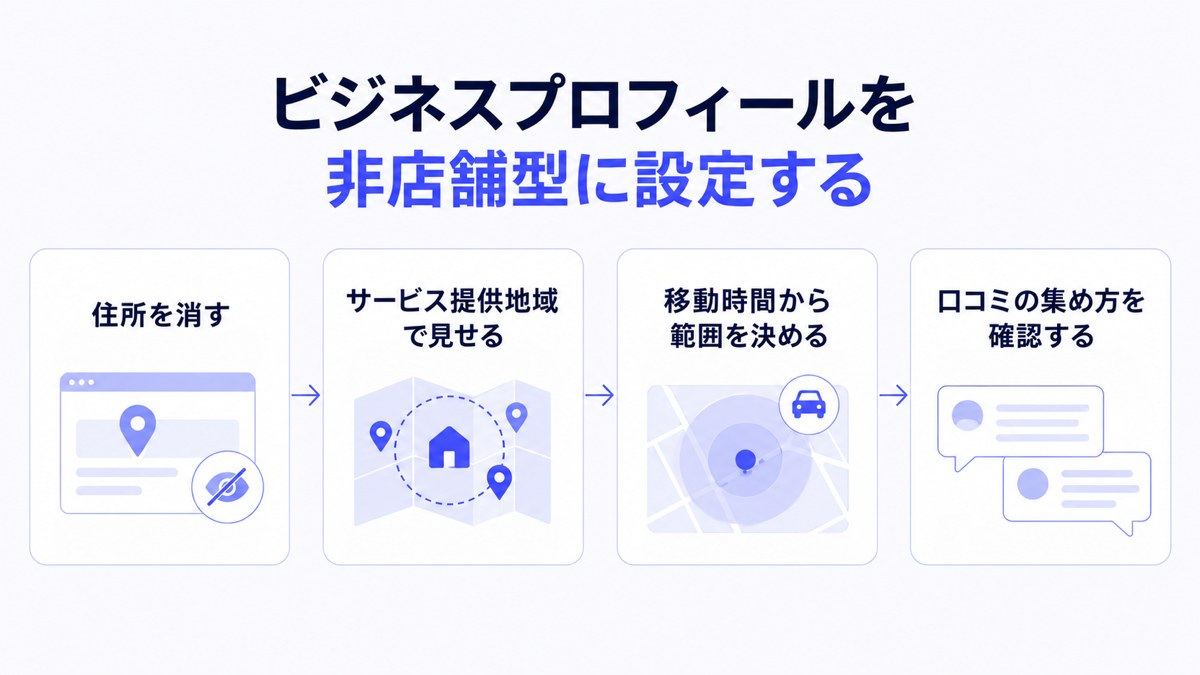 ビジネスプロフィールを非店舗型に設定する