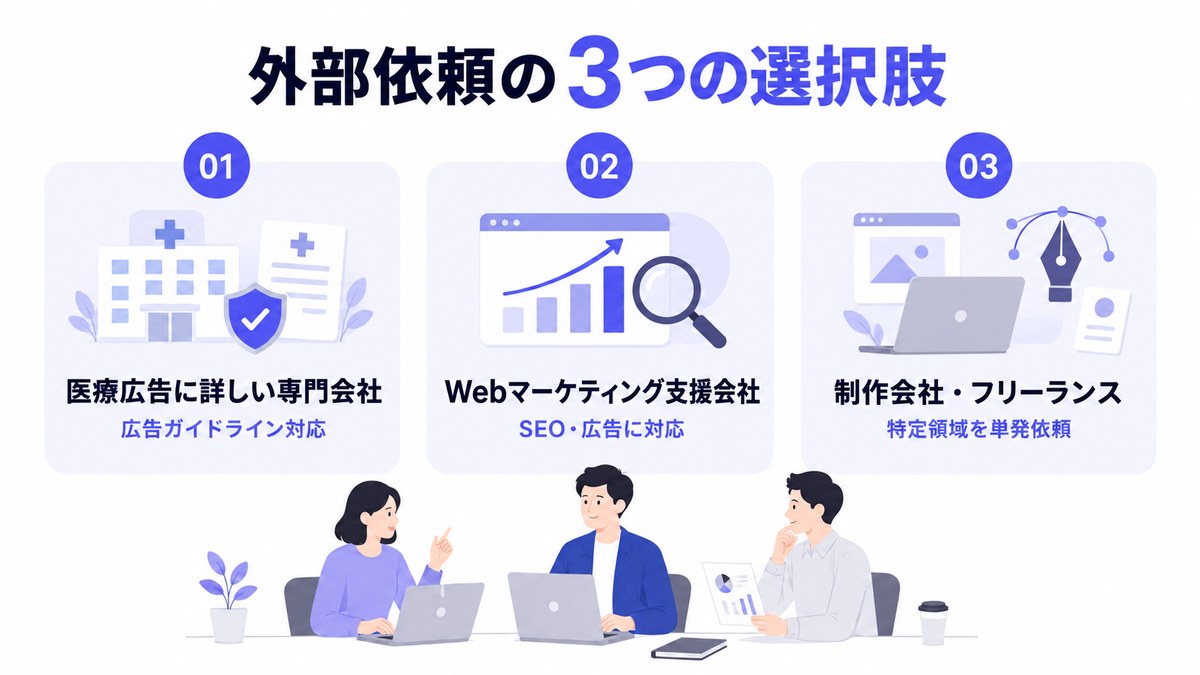 外部依頼の3つの選択肢