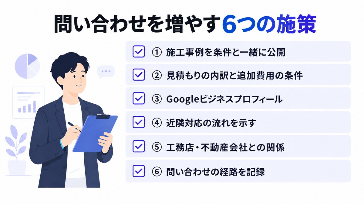 問い合わせを増やす6つの施策