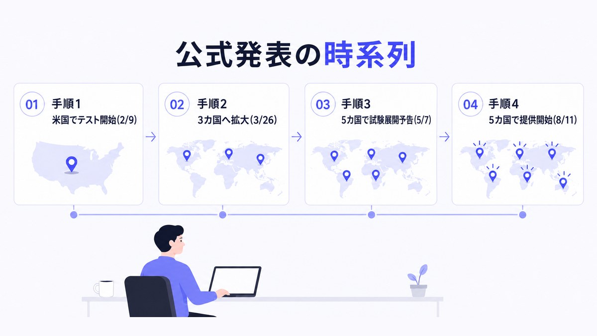 公式発表の時系列