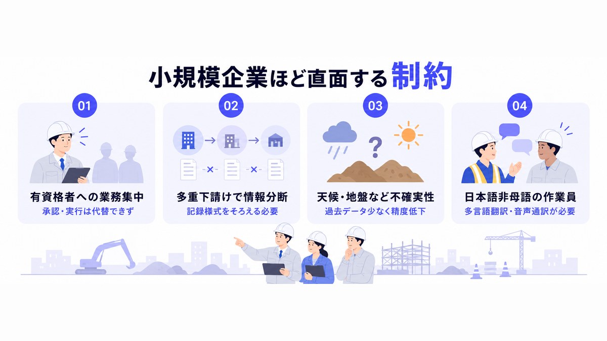 小規模企業ほど直面する制約
