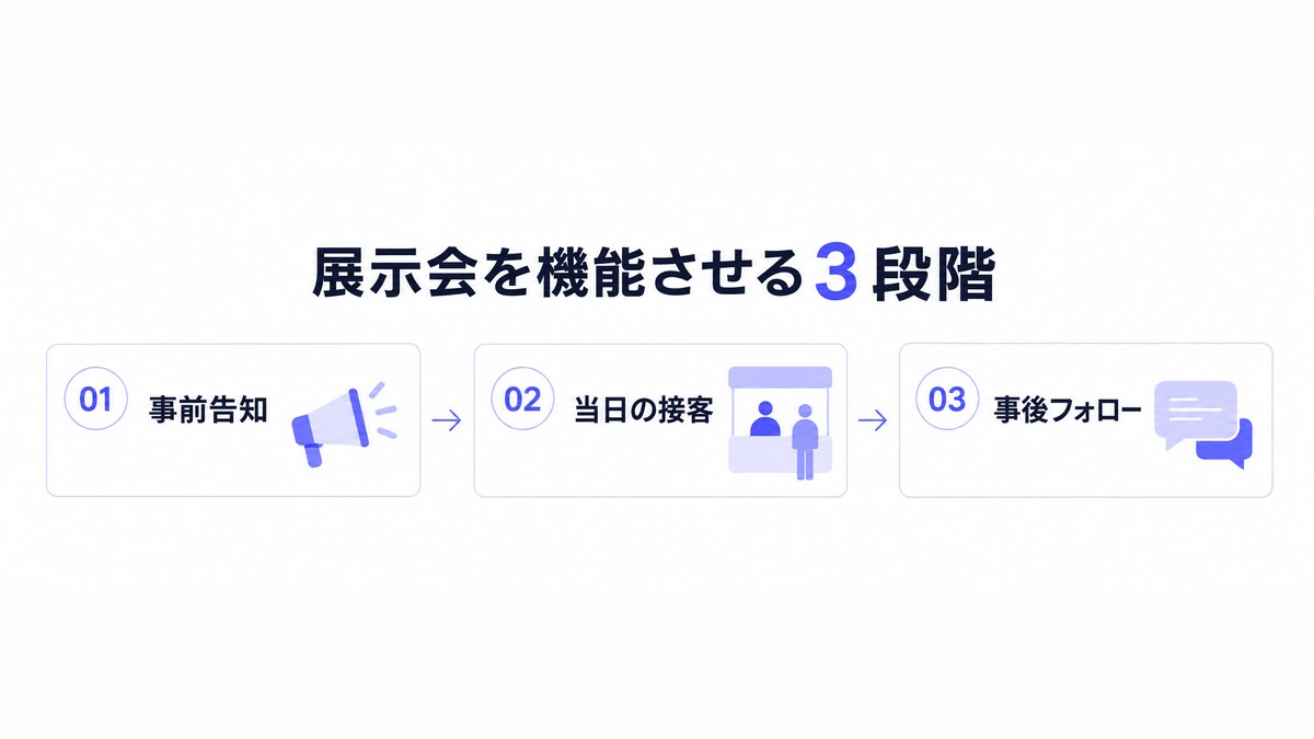 展示会を機能させる3段階