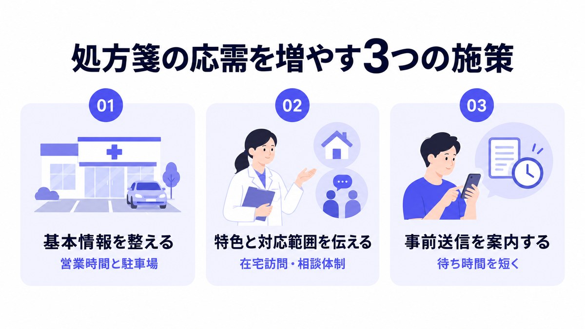 処方箋の応需を増やす3つの施策
